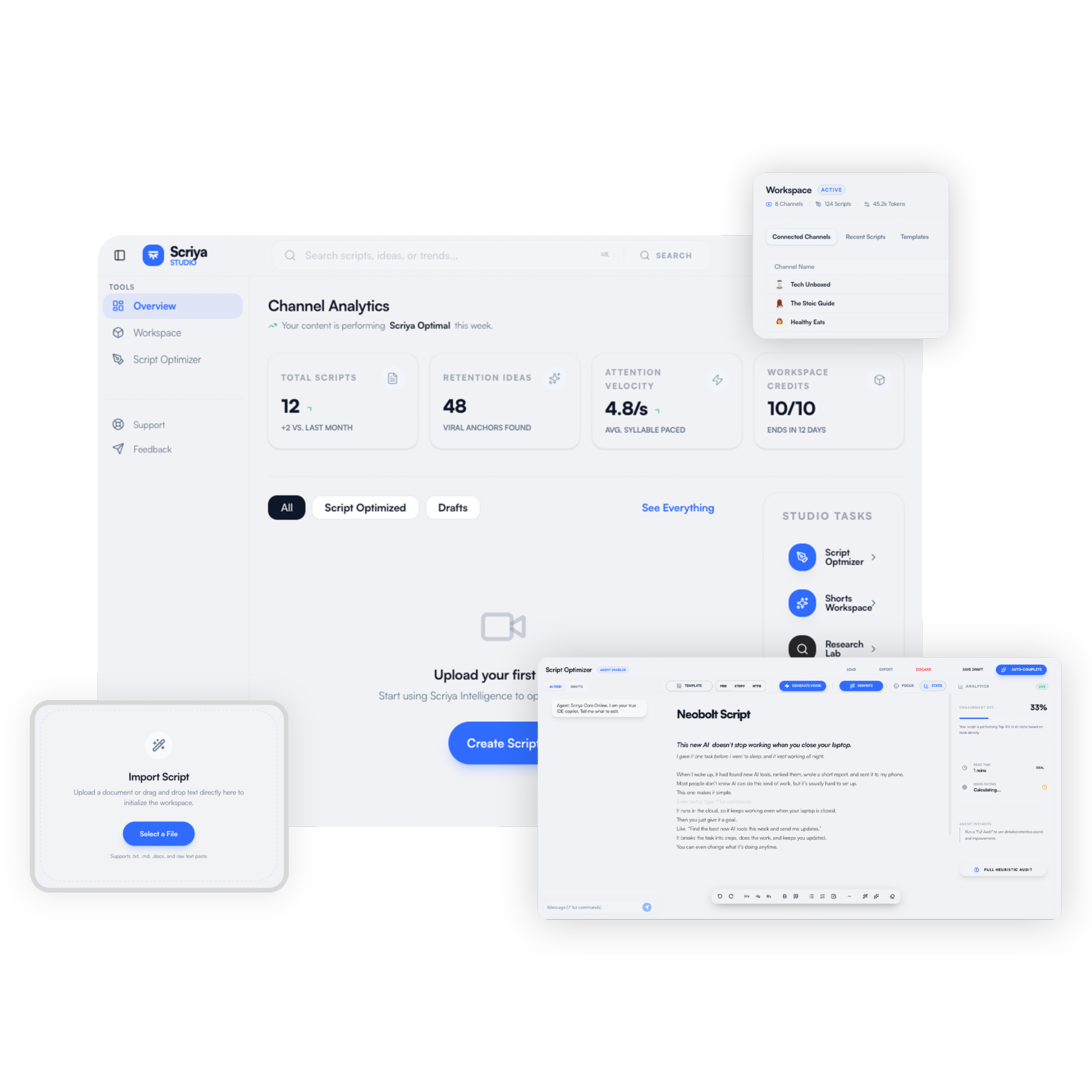 Scriya Dashboard Preview